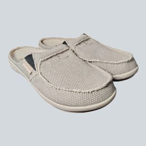 Gecko Men's Casual Canvas Indoor/Outdoor Slip On Slippers US Size 9 Beige